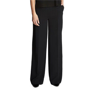 CeCe By Cynthia Steffe Women's Crepe Solid Wide Leg Pants In Black Size 6